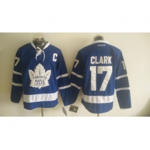 Men's Reebok Toronto Maple Leafs #17 Wendel Clark Authentic Royal Blue New Third NHL Jersey