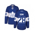 Men's Reebok Toronto Maple Leafs #28 Tie Domi Authentic Royal Blue 2017 Centennial Classic NHL Jersey