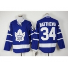 Men's Reebok Toronto Maple Leafs #34 Auston Matthews Authentic Royal Blue New Third NHL Jersey