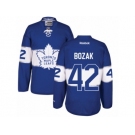 Men's Reebok Toronto Maple Leafs #42 Tyler Bozak Authentic Royal Blue 2017 Centennial Classic NHL Jersey