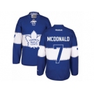 Men's Reebok Toronto Maple Leafs #7 Lanny McDonald Authentic Royal Blue 2017 Centennial Classic NHL Jersey