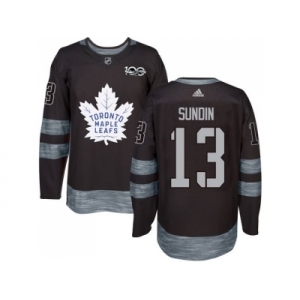 Men's Toronto Maple Leafs #13 Mats Sundin Black 1917-2017 100th Anniversary Stitched NHL Jersey