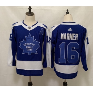 Men's Toronto Maple Leafs #16 Mitchell Marner Royal Blue 2021 New Hockey Jersey