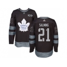 Men's Toronto Maple Leafs #21 Borje Salming Black 1917-2017 100th Anniversary Stitched NHL Jersey