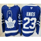 Men's Toronto Maple Leafs #23 Matthew Knies Blue Authentitc Jersey