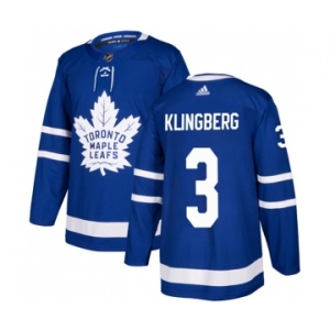 Men's Toronto Maple Leafs #3 John Klingberg Blue Stitched Jersey