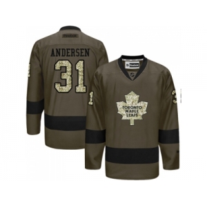 Men's Toronto Maple Leafs #31 Frederik Andersen Green Salute to Service Stitched NHL Jersey