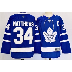 Men's Toronto Maple Leafs #34 Auston Matthews Blue 2024-25 Stitched Jersey