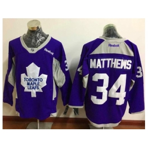 Men's Toronto Maple Leafs #34 Auston Matthews Purple Practice Stitched NHL Jersey