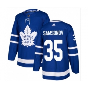 Men's Toronto Maple Leafs #35 Ilya Samsonov Blue Stitched Jersey