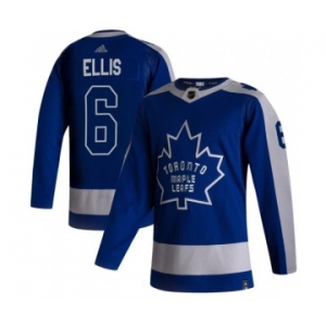 Men's Toronto Maple Leafs #6 Ron Ellis 2021 Reverse Retro Blue Special Edition Authentic Jersey