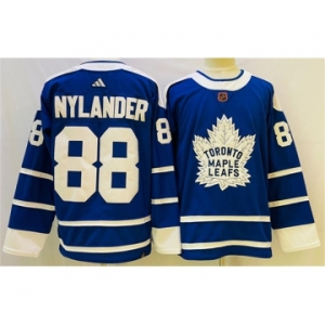Men's Toronto Maple Leafs #88 William Nylander Blue 2022 Reverse Retro Stitched Jersey