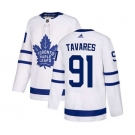 Men's Toronto Maple Leafs #91 John Tavares White Road Stitched Hockey Jersey