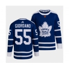 Men's Toronto Maple Leafs Black #55 Mark Giordano Blue 2022 Reverse Retro Stitched Jersey