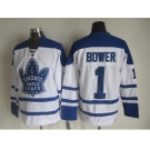 NHL Toronto Maple Leafs #1 Bower white Throwback Fel Visking Shoulder Stitched jerseys