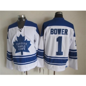 NHL Toronto Maple Leafs #1 Bower white Throwback Stitched jerseys