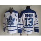 NHL Toronto Maple Leafs #13 Mats Sundin white Throwback Fel Visking Shoulder Stitched jerseys