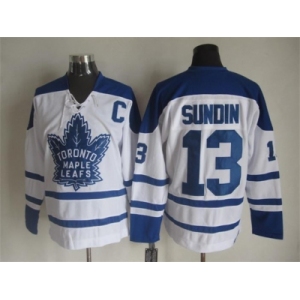 NHL Toronto Maple Leafs #13 Mats Sundin white Throwback Fel Visking Shoulder Stitched jerseys