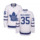 Reebok Toronto Maple Leafs #35 Curtis McElhinney Authentic White Away NHL Jersey