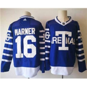 Toronto Maple Leafs #16 Mitchell Marner Blue 1918 Arenas Throwback Stitched Hockey Jersey