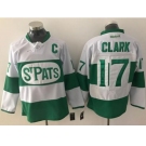 Toronto Maple Leafs #17 Wendel Clark White Green St. Patrick's Day Stitched NHL Jersey