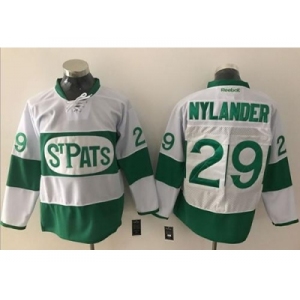 Toronto Maple Leafs #29 William Nylander White Green St. Patrick's Day Stitched NHL Jersey