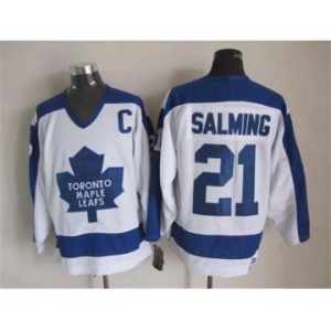 nhl jerseys toronto maple leafs #21 salming white[m&n][salming][patch C]