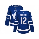 Women Adidas Toronto Maple Leafs #12 Patrick Marleau Blue Home Authentic Stitched NHL Jersey