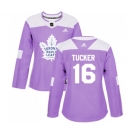 Women Adidas Toronto Maple Leafs #16 Darcy Tucker Authentic Purple Fights Cancer Practice NHL Jersey