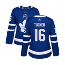 Women Adidas Toronto Maple Leafs #16 Darcy Tucker Authentic Royal Blue Home NHL Jersey