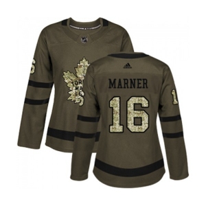 Women Adidas Toronto Maple Leafs #16 Mitchell Marner Authentic Green Salute to Service NHL Jersey