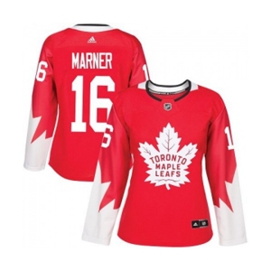 Women Adidas Toronto Maple Leafs #16 Mitchell Marner Authentic Red Alternate NHL Jersey