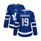 Women Adidas Toronto Maple Leafs #19 Bruce Boudreau Authentic Royal Blue Home NHL Jersey