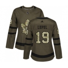 Women Adidas Toronto Maple Leafs #19 Joffrey Lupul Authentic Green Salute to Service NHL Jersey