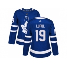 Women Adidas Toronto Maple Leafs #19 Joffrey Lupul Blue Home Authentic Stitched NHL Jersey