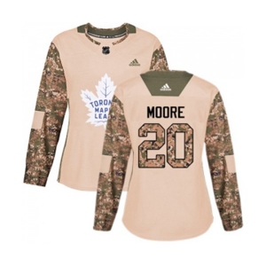 Women Adidas Toronto Maple Leafs #20 Dominic Moore Authentic Camo Veterans Day Practice NHL Jersey