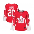 Women Adidas Toronto Maple Leafs #20 Dominic Moore Authentic Red Alternate NHL Jersey