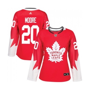 Women Adidas Toronto Maple Leafs #20 Dominic Moore Authentic Red Alternate NHL Jersey