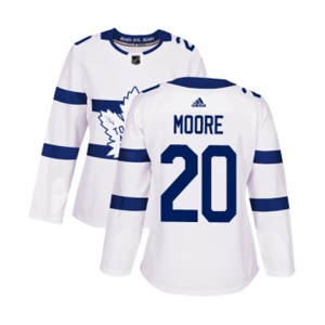 Women Adidas Toronto Maple Leafs #20 Dominic Moore Authentic White 2018 Stadium Series NHL Jersey