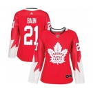 Women Adidas Toronto Maple Leafs #21 Bobby Baun Authentic Red Alternate NHL Jersey