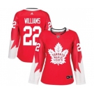 Women Adidas Toronto Maple Leafs #22 Tiger Williams Authentic Red Alternate NHL Jersey