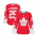 Women Adidas Toronto Maple Leafs #25 James Van Riemsdyk Authentic Red Alternate NHL Jersey