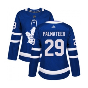 Women Adidas Toronto Maple Leafs #29 Mike Palmateer Authentic Royal Blue Home NHL Jersey