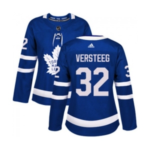 Women Adidas Toronto Maple Leafs #32 Kris Versteeg Authentic Royal Blue Home NHL Jersey