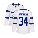 Women Adidas Toronto Maple Leafs #34 Auston Matthews Authentic White 2018 Stadium Series NHL Jersey