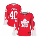 Women Adidas Toronto Maple Leafs #40 Garret Sparks Authentic Red Alternate NHL Jersey