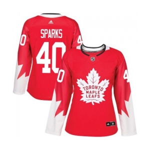 Women Adidas Toronto Maple Leafs #40 Garret Sparks Authentic Red Alternate NHL Jersey
