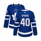 Women Adidas Toronto Maple Leafs #40 Garret Sparks Authentic Royal Blue Home NHL Jersey