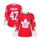 Women Adidas Toronto Maple Leafs #47 Leo Komarov Authentic Red Alternate NHL Jersey