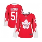 Women Adidas Toronto Maple Leafs #51 Jake Gardiner Authentic Red Alternate NHL Jersey